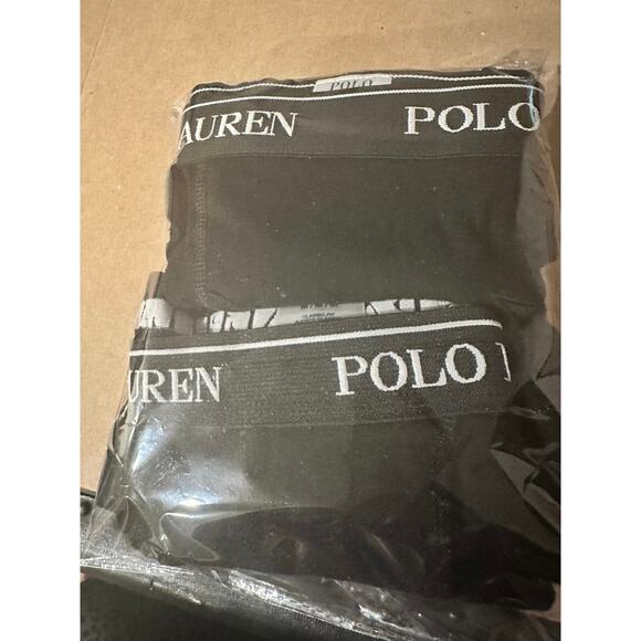 NOS (2) POLO Ralph Lauren boxer briefs black XL - Picture 2 of 4